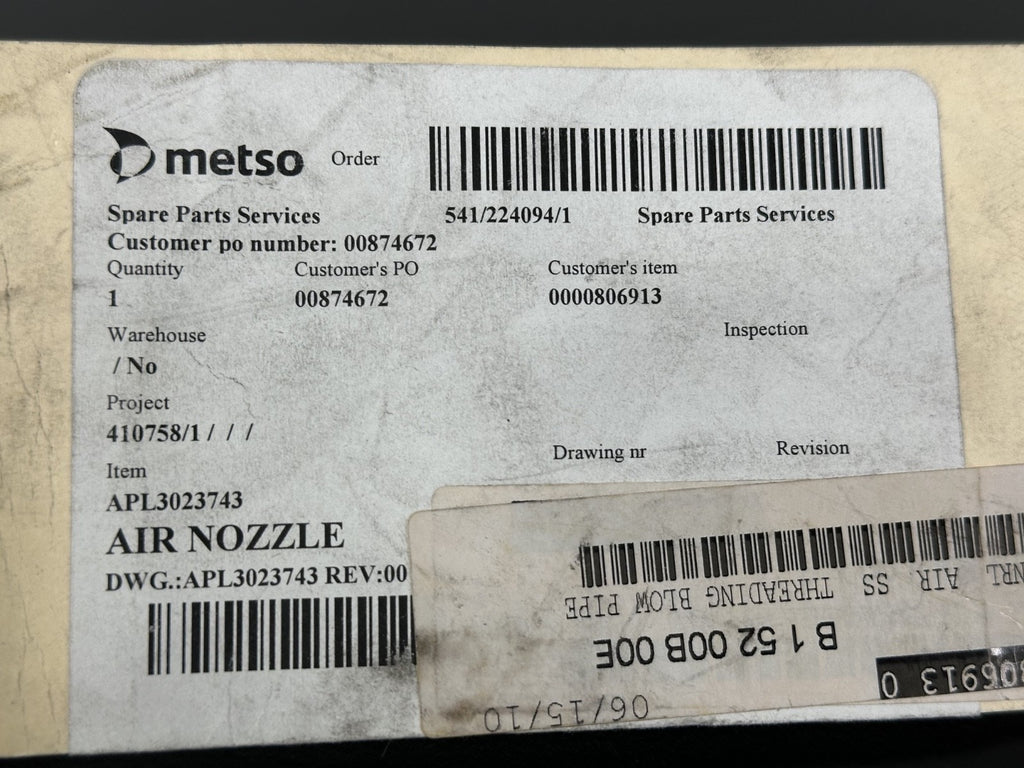 Metso APL3023743 Air Nozzle Stainless Steel Spare Part3