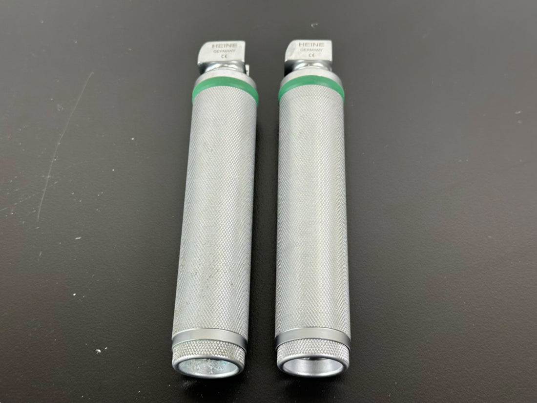 Heine Laryngoscope Handles F.O Fiber Optic Standard Size Germany Lot of 20