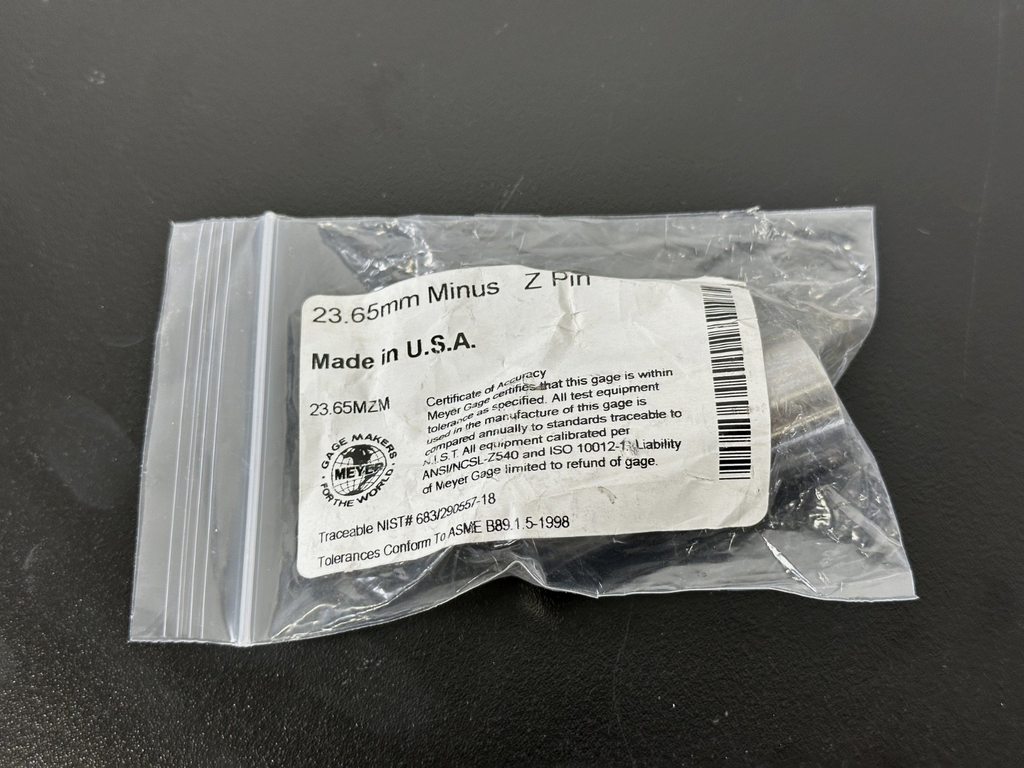 Meyer Gage 23.65MZM 23.65mm Minus Z Pin Gage Plug Gauge0