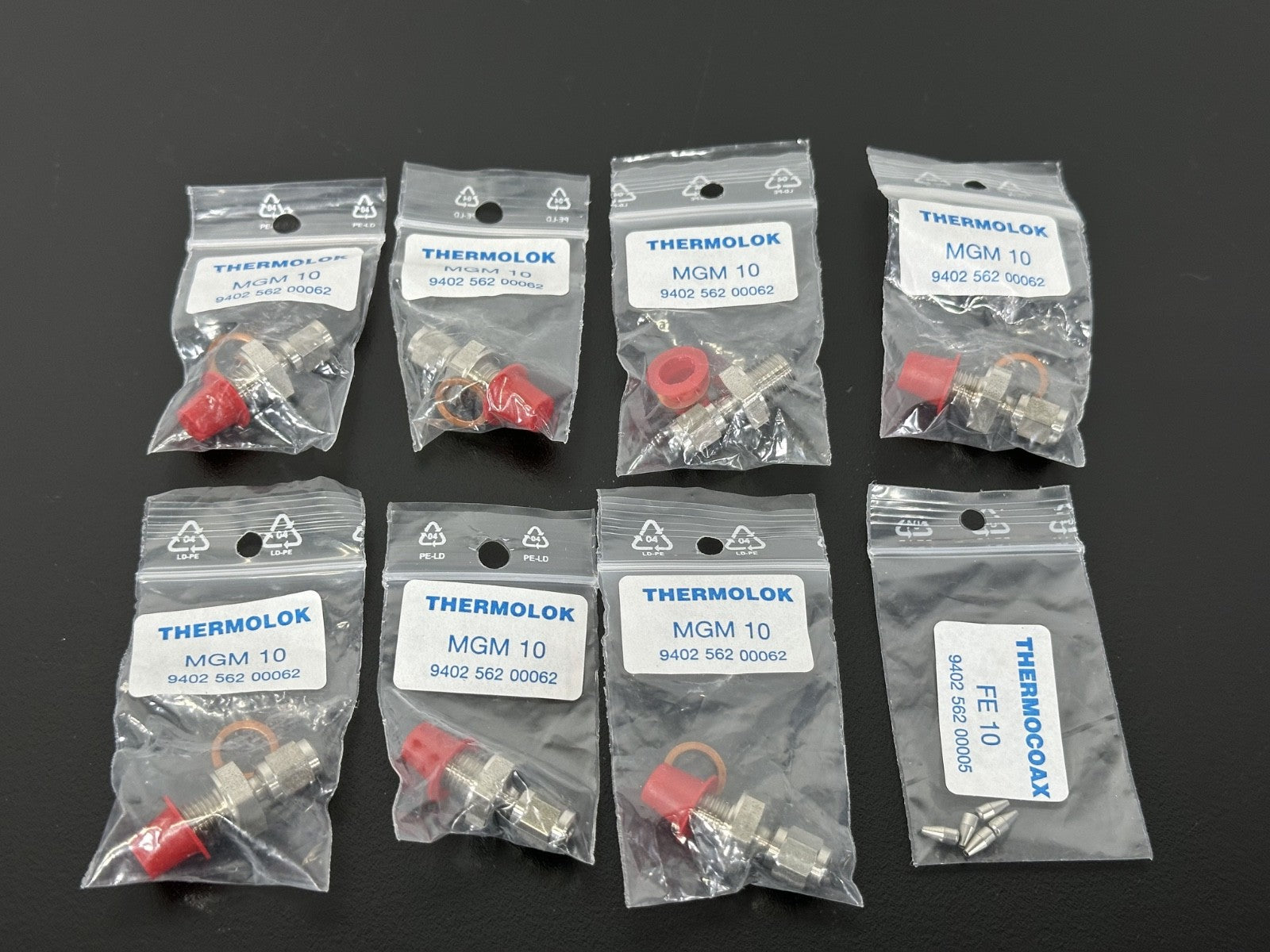 Lot of 8 Thermolok MGM 10 Thermocoax FE 10 Compression Fittings New0