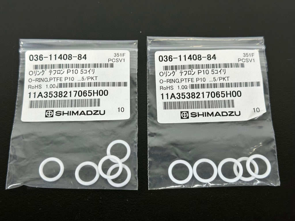 Lot of 2 Shimadzu 036 11408 84 PTFE P10 O Ring Set HPLC LC Seals New0