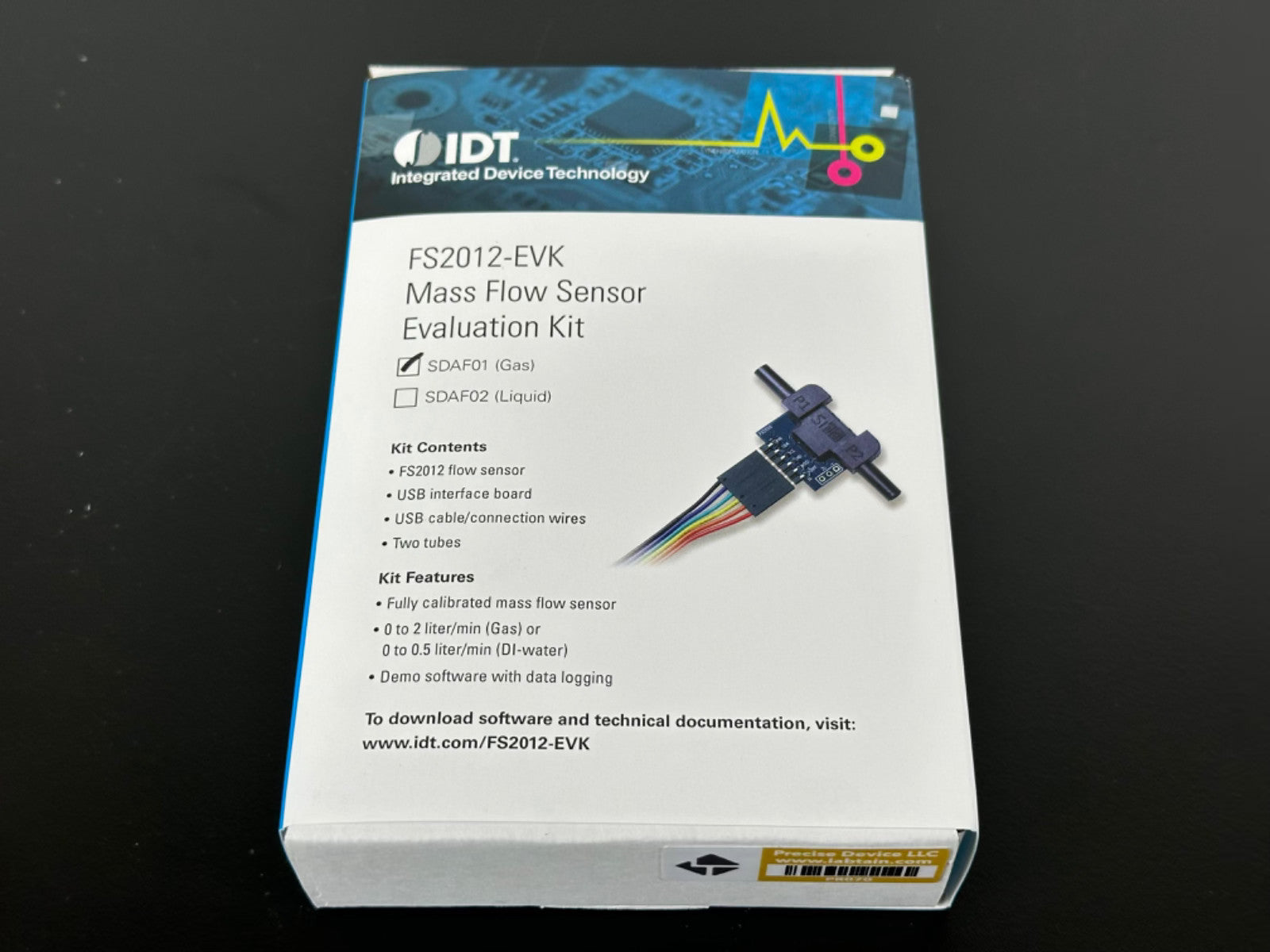 IDT FS2012 EVK Mass Flow Sensor Evaluation Kit Gas SDAF01 USB Complete0