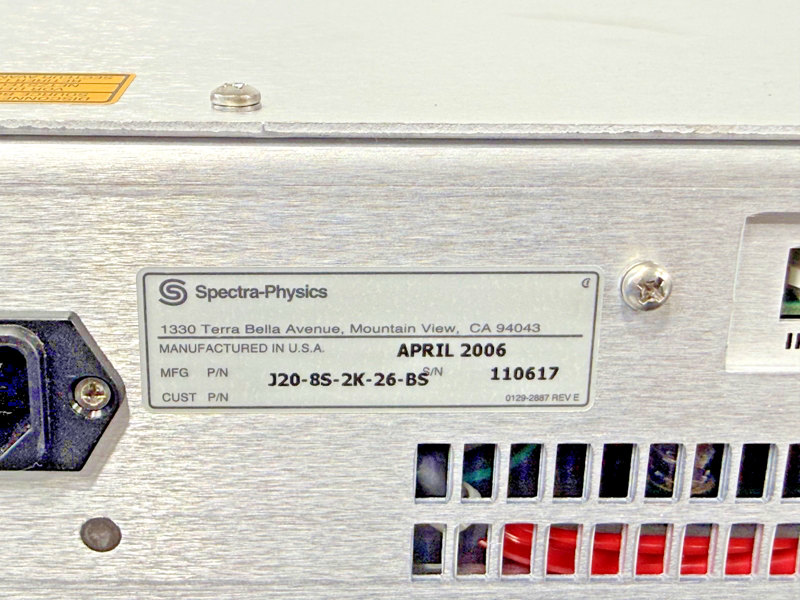 Spectra Physics J20 8S 2K 26 BS J Series Laser Power Supply 2006 Powers On7