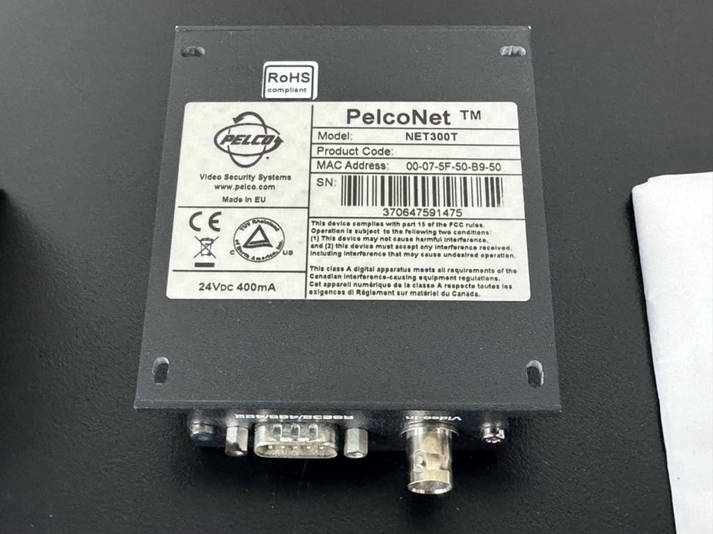 Pelco NET300T PelcoNet Video Encoder CCTV Network Converter w/ Manual & CD2