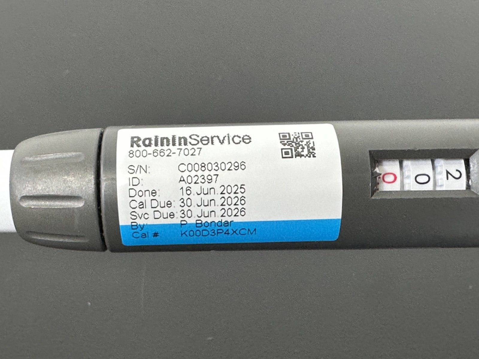 Rainin L 20 XLS+ 2 20µL Adjustable Single Channel Micropipette Pipettor5