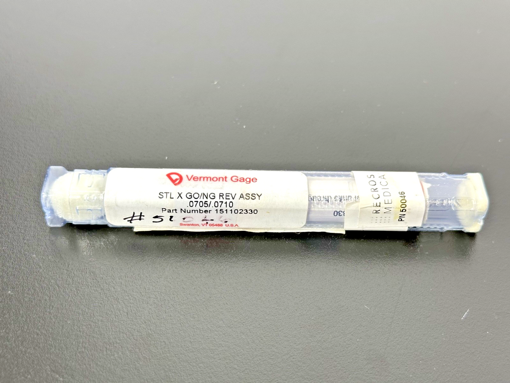 Vermont Gage 151102330 GO/NO GO Pin Gage Assembly .0705/.07103