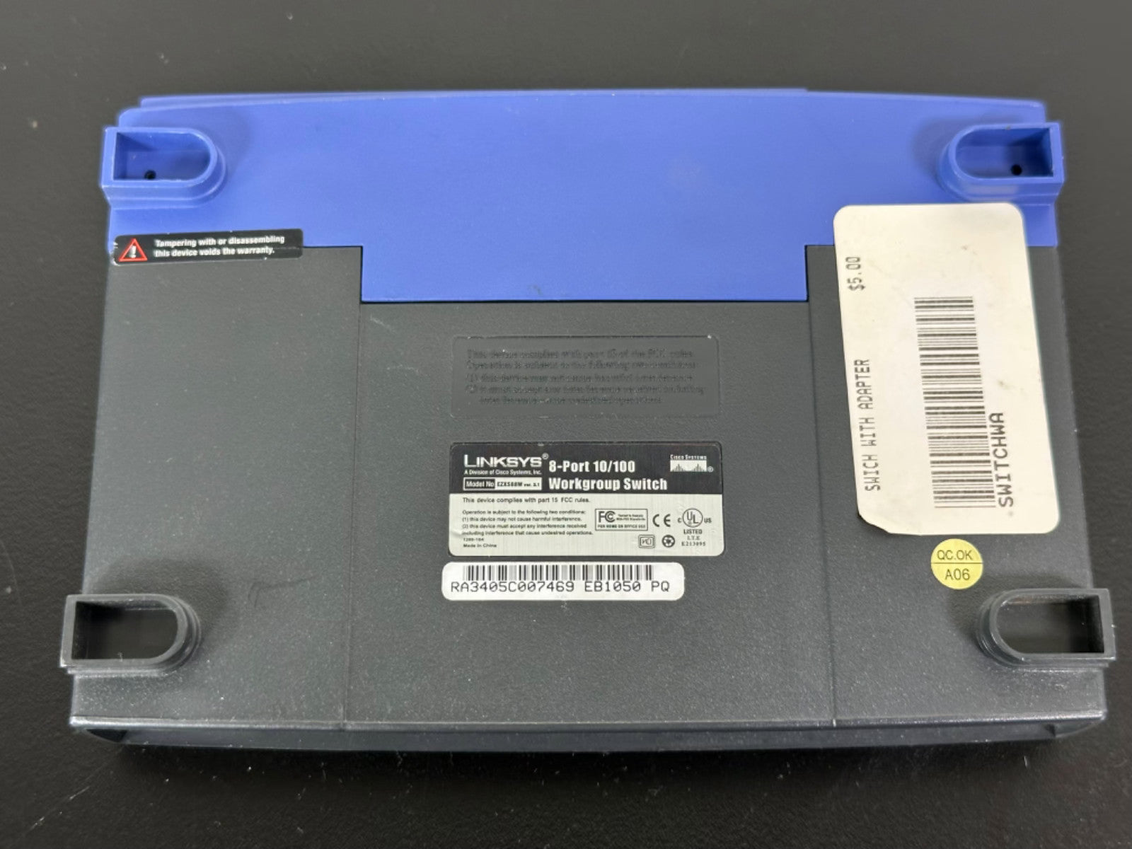 Linksys EZXS88W 8 Port 10/100 Workgroup Switch Cisco Ethernet Network Hub3