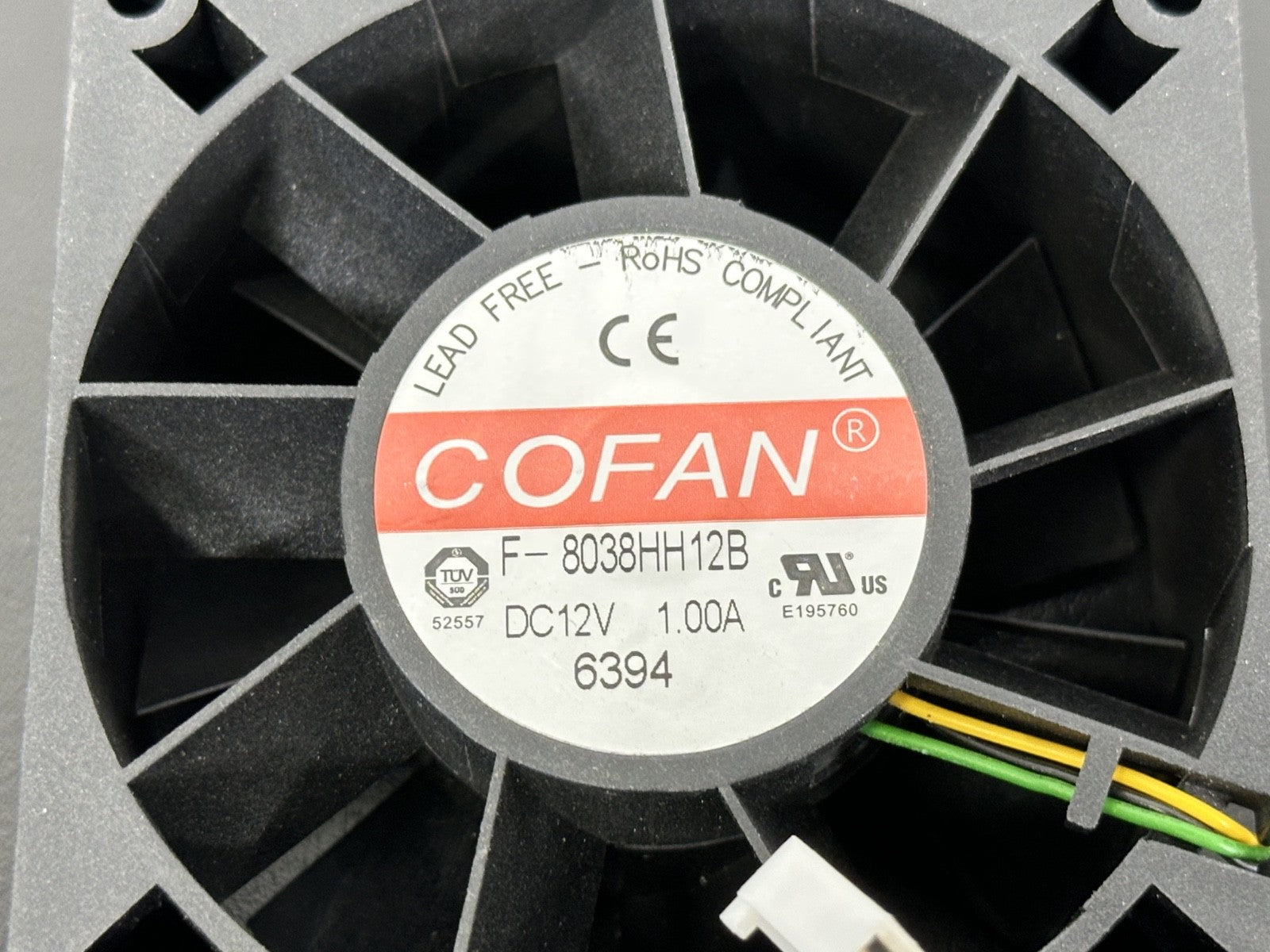 COFAN F 8038HH12B 12V DC 1.00A Brushless Cooling Fan 3 Wire1