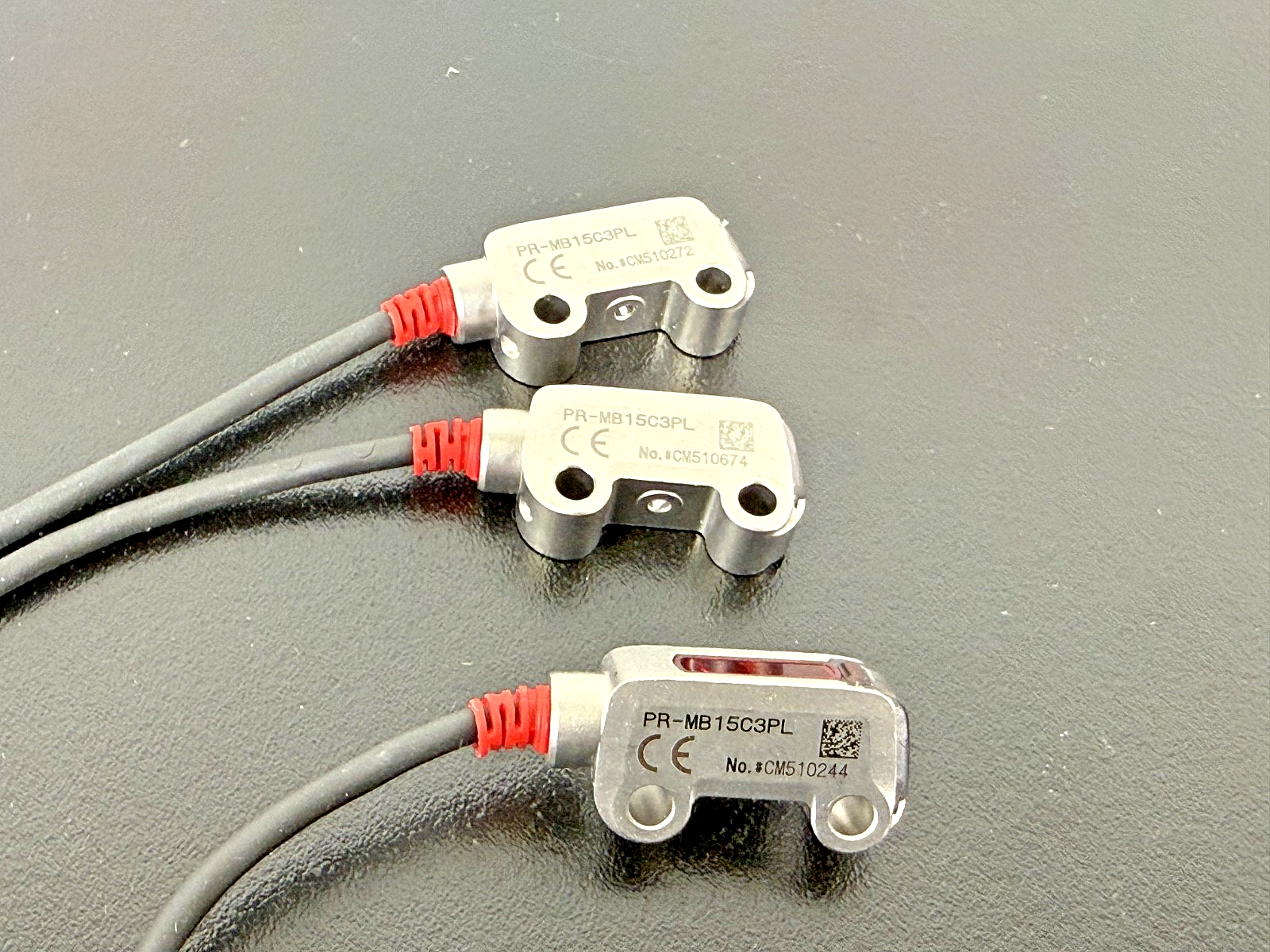 Lot of 3 Keyence PR MB15C3PL Photoelectric Sensor Heads1