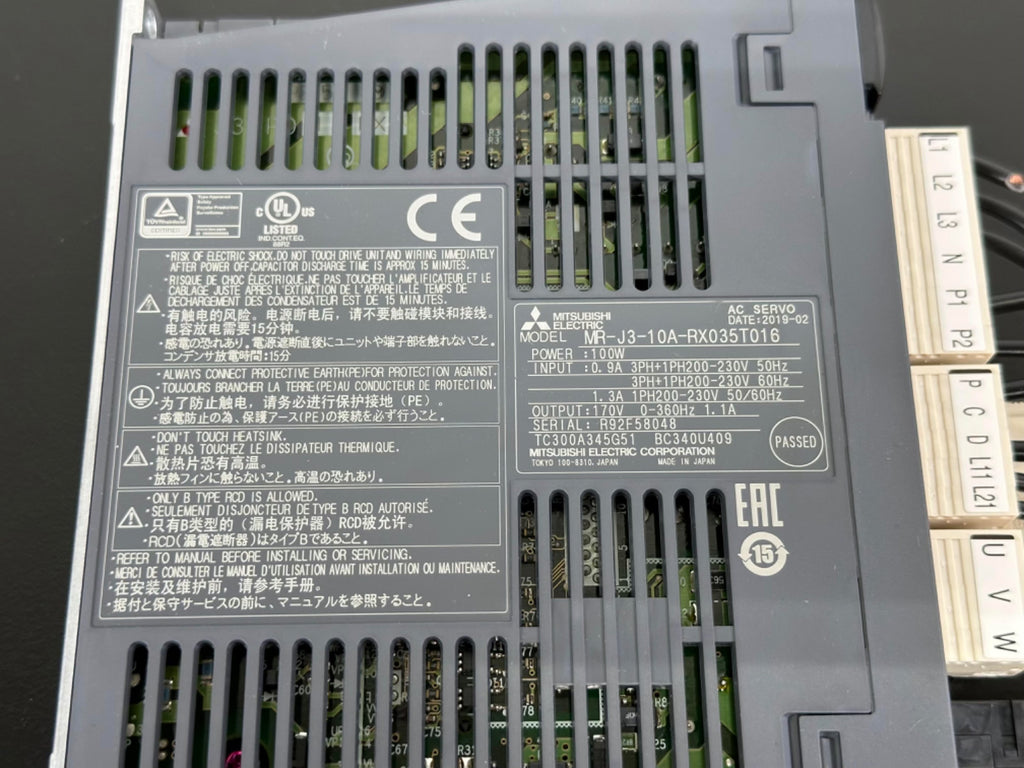 Mitsubishi Electric MR J3 10A RX035T016 AC Servo Drive 100W MR J3 Amplifier1