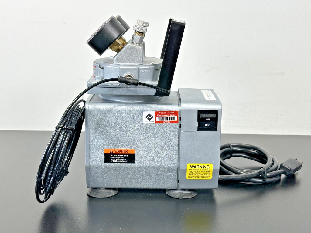 GAST DOA P104 AA Oil Less Diaphragm Vacuum Pressure Pump 115V Dual Gauge Working4