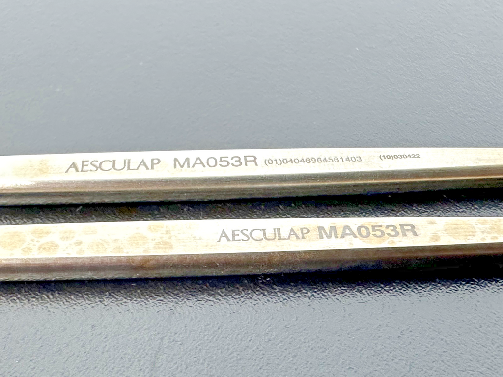 Lot of 2 Aesculap MA053R Shapleigh Angled 1.5mm Curettes 6.5"2