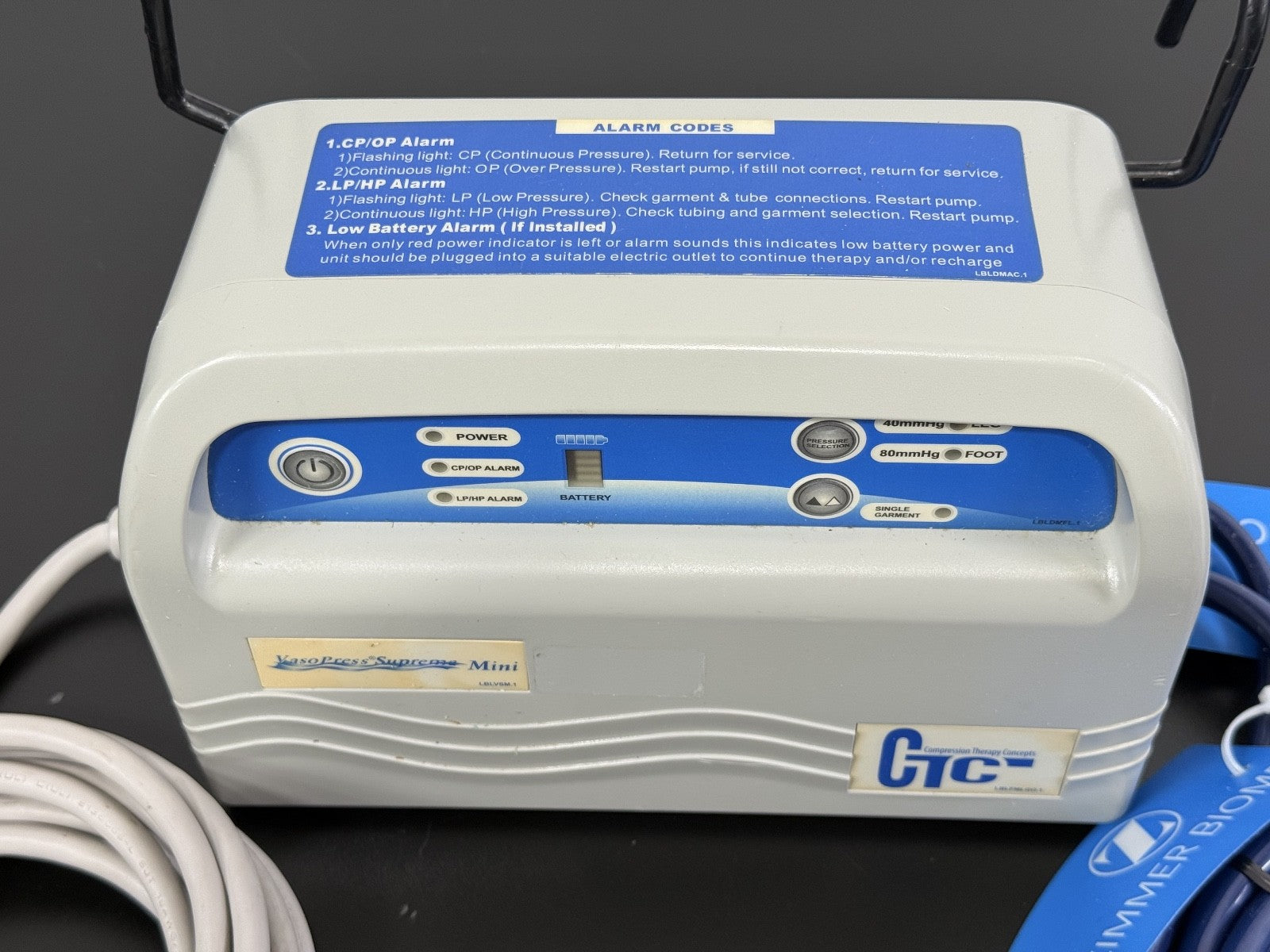 VasoPress Supreme Mini DVT Pump VP500DM Compression Therapy W/ Cord and Battery2