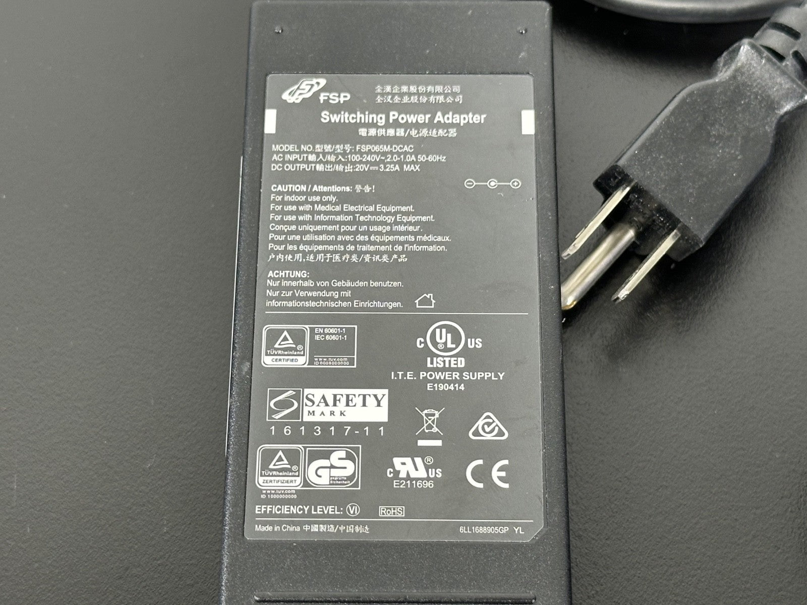 Natus DC NU2 PS Rev 2.1 Medical Power Supply Adapter FSP065M DCAC1