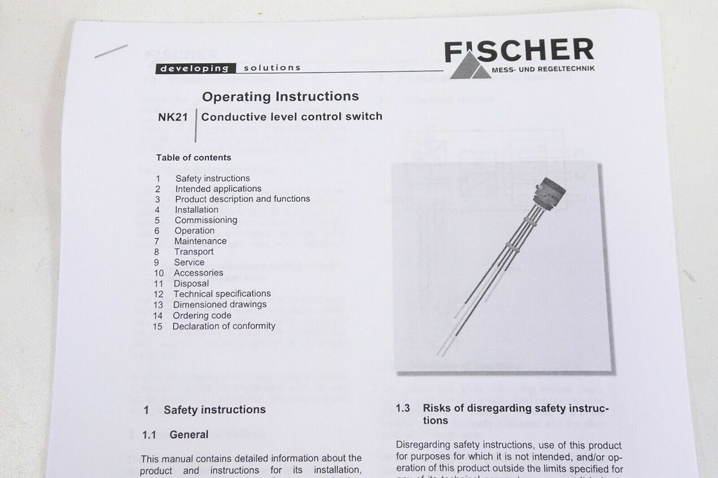 Fischer Mess Conductive Level Control Switch NK21 *NK219RYYYY29N00815