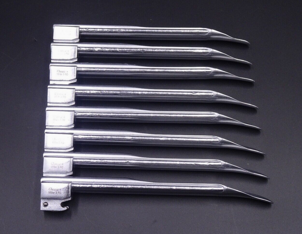 LOT x8) HEINE Classic+ Miller 3 FO Laryngoscope Blades0