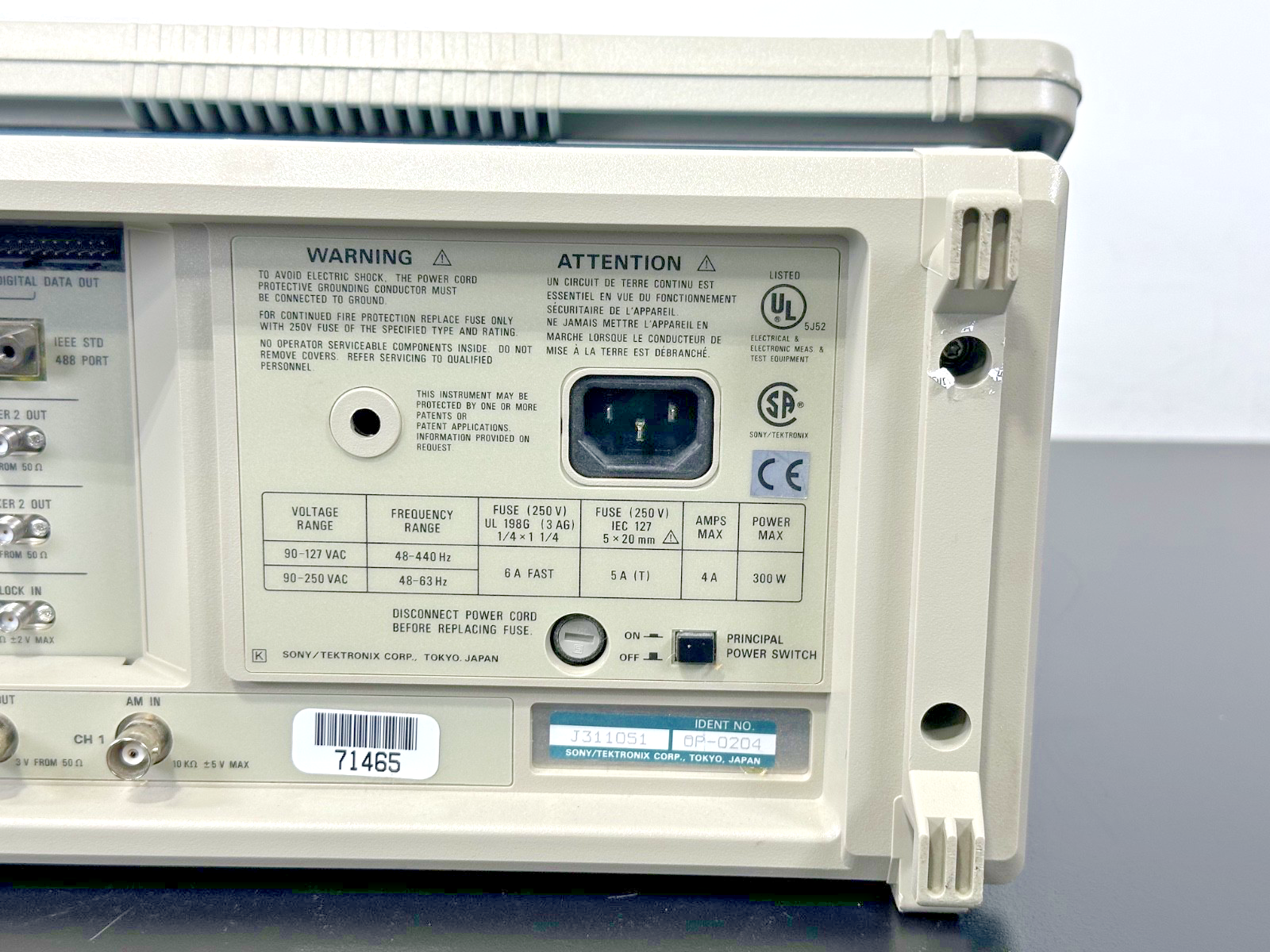 Sony Tektronix AWG2021 Arbitrary Waveform Generator Opt 02 03/04 Working4