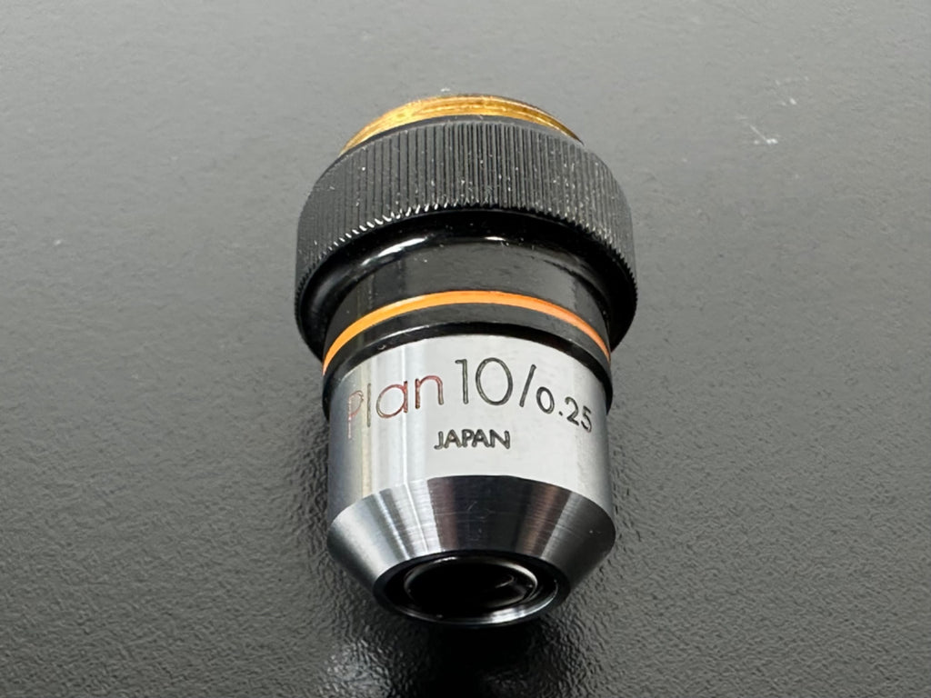 Olympus Plan 10x 0.25 Microscope Objective Lens 400017 Japan w/ Case1