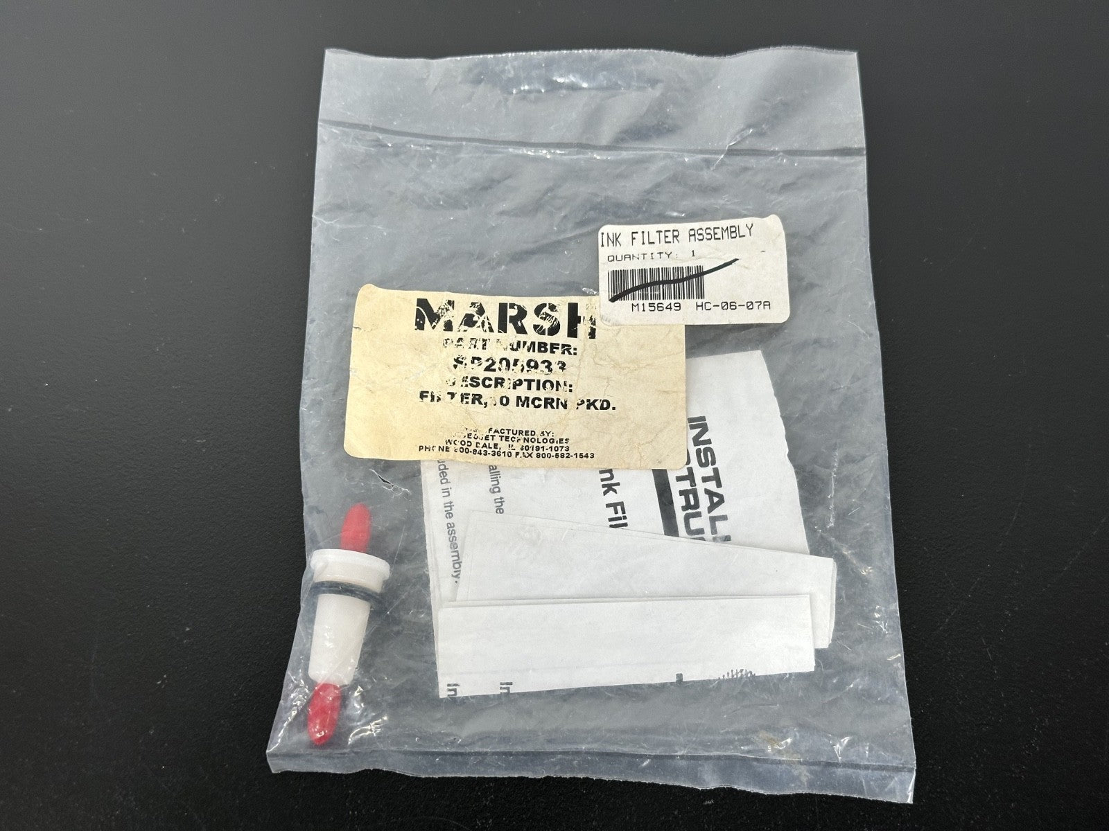 Marsh SP205932 Ink Filter Assembly 10 Micron HC 06 07A New Old Stock0