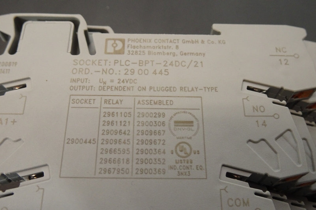 Phoenix Contact PLC BPT 24DC/21 2900445 Base with 2961105 Relay2