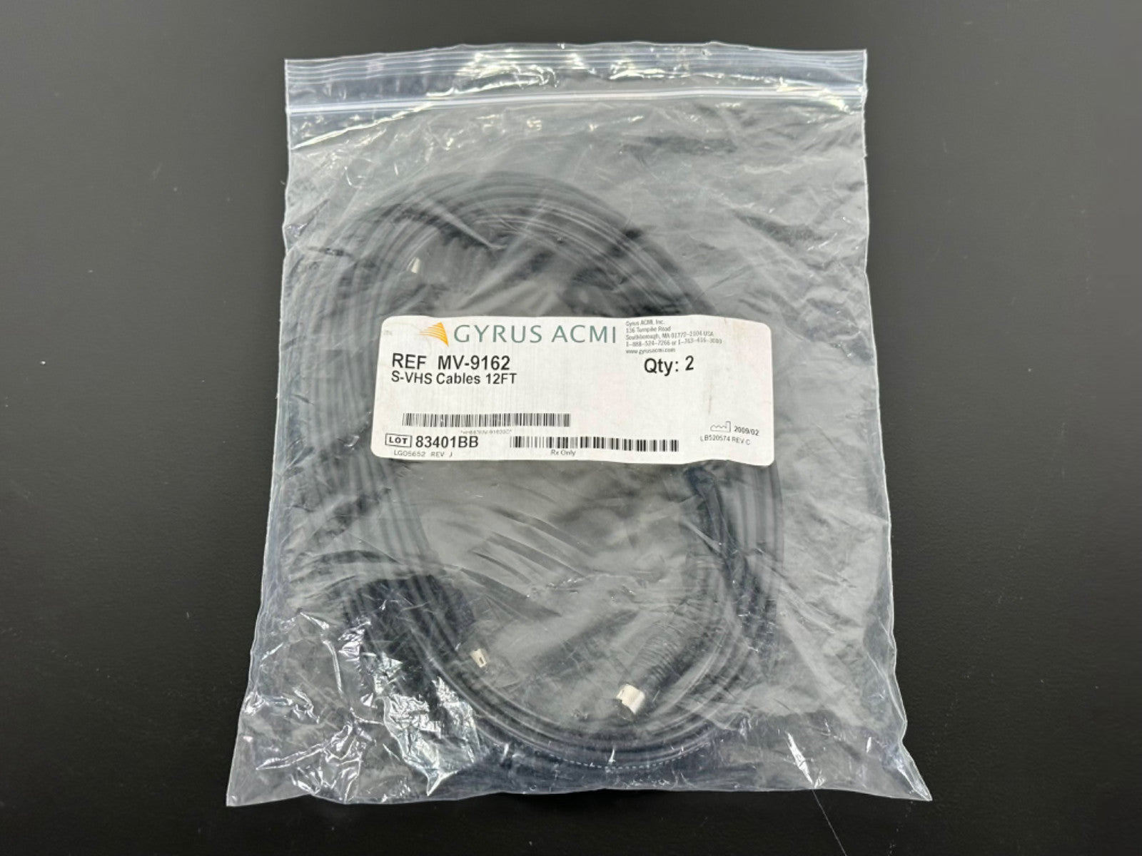 Gyrus ACMI MV 9162 S VHS Cable 12FT Endoscopy Video Cable Qty 2 New0