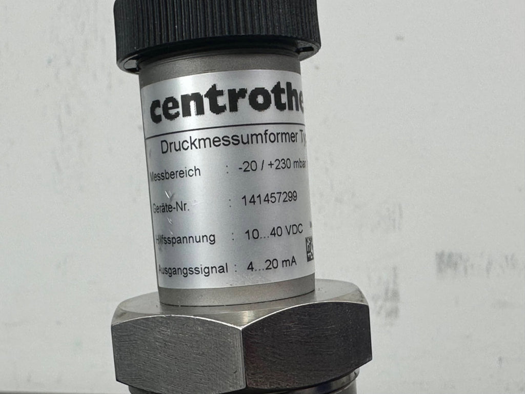 Centrotherm PTM Pressure Transmitter Sensor  20 to +230 mbar 4 20mA 10 40VDC1