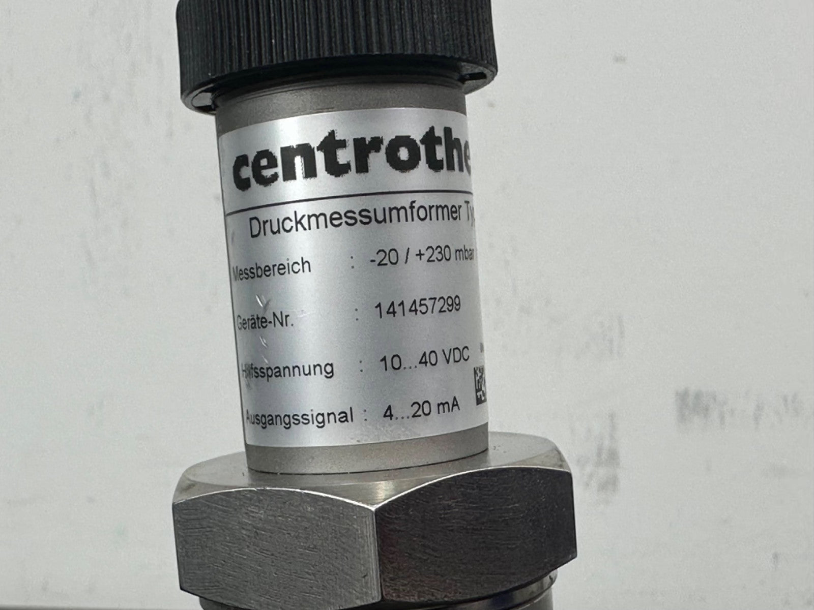 Centrotherm PTM Pressure Transmitter Sensor  20 to +230 mbar 4 20mA 10 40VDC1