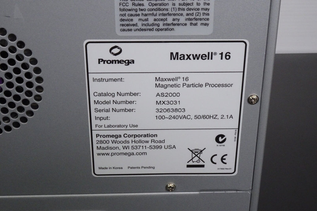 Promega Maxwell 16 Magnetic Particle Processor MX303114