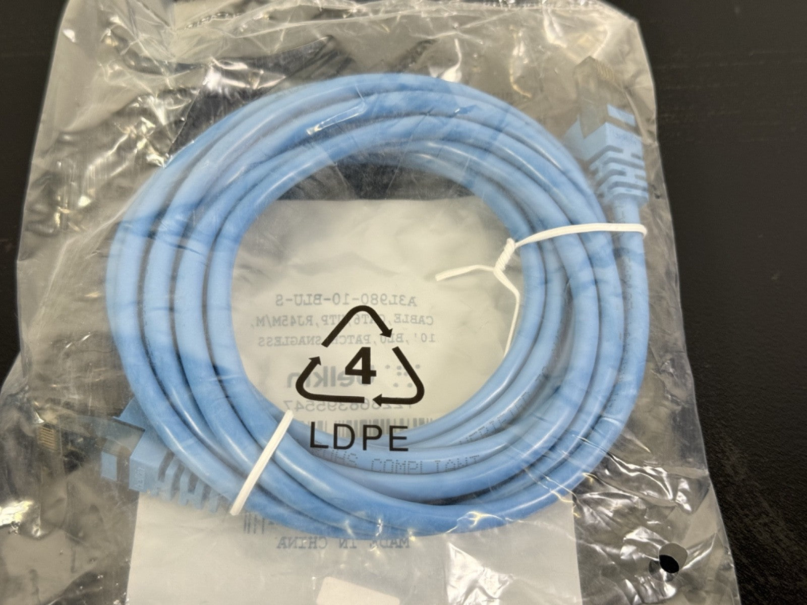 Belkin A3L980 10 BLU S Cat6 Ethernet Cable 10ft RJ45 Blue Snagless – New2