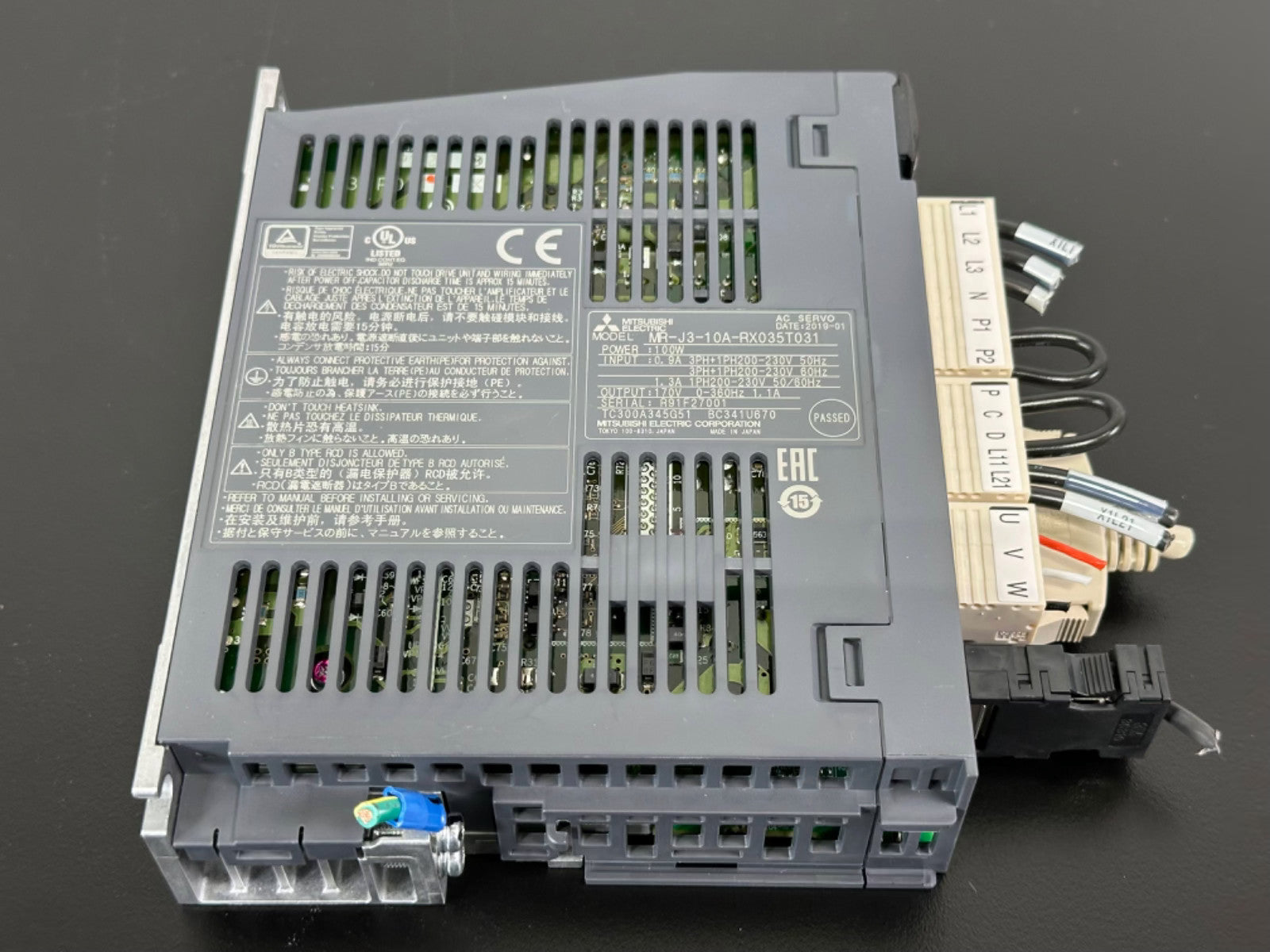 Mitsubishi Electric MR J3 10A RX035T031 Servo Drive Amplifier 100W MR J30