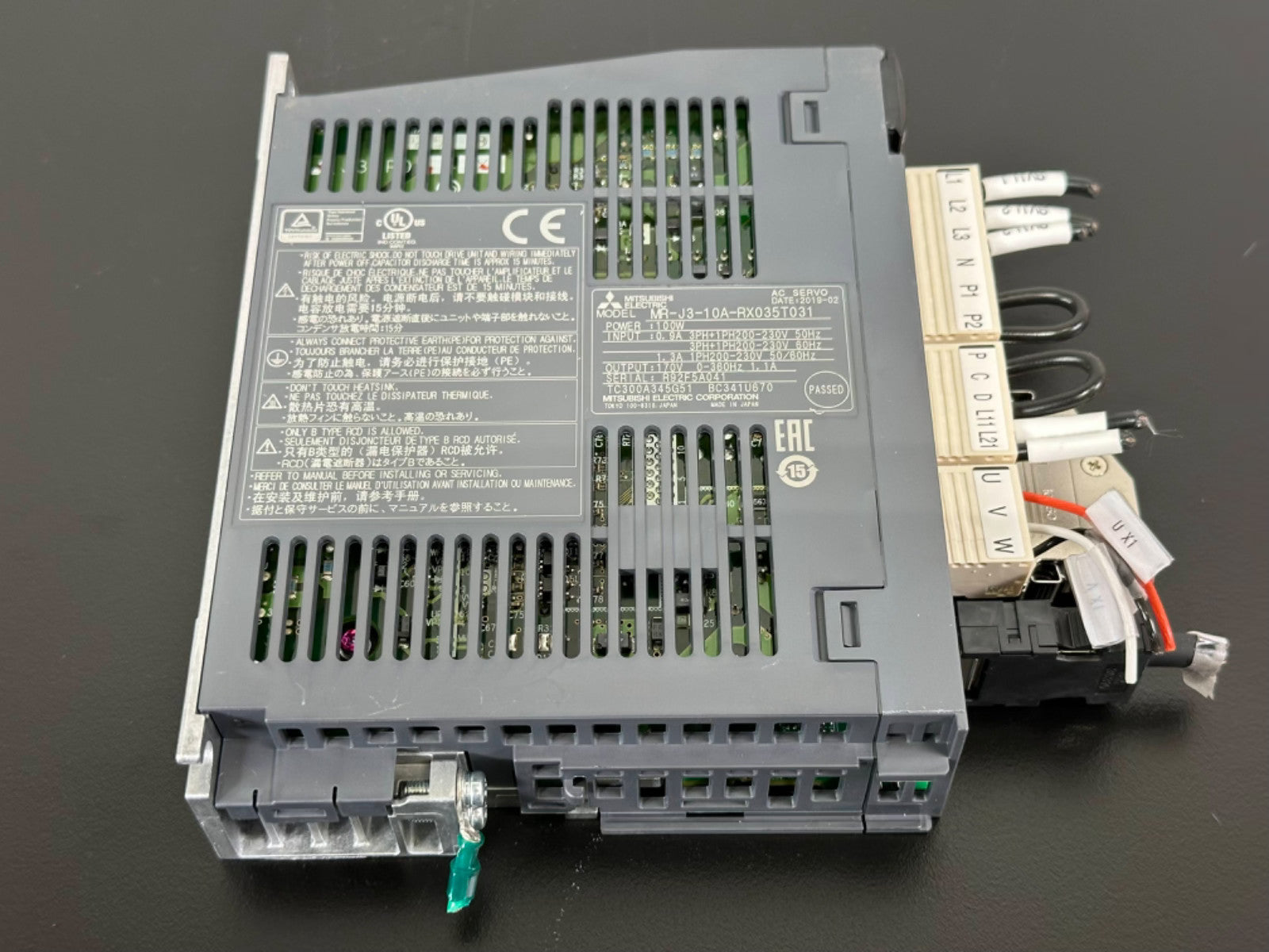 Mitsubishi Electric MR J3 10A RX035T031 Servo Drive Amplifier 100W MR J30