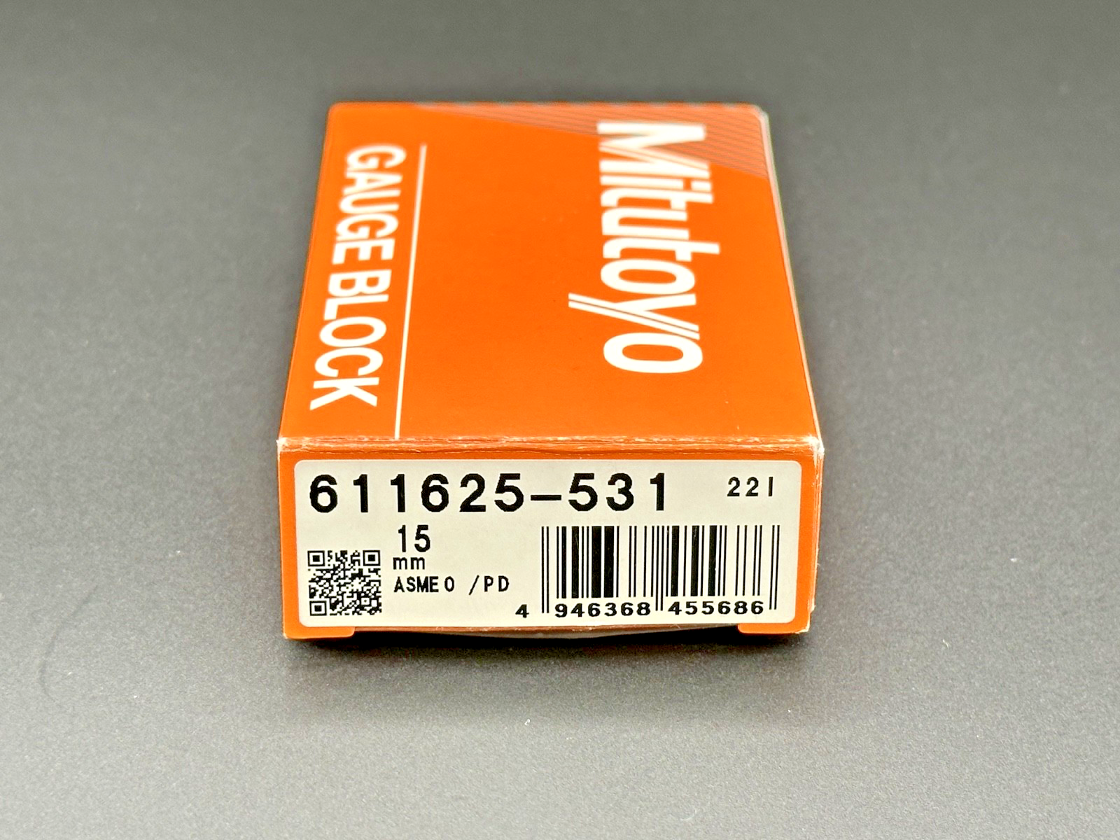 Mitutoyo 611625-531 15mm Rectangular Steel Gauge Block ASME Grade 0 New Open Box2