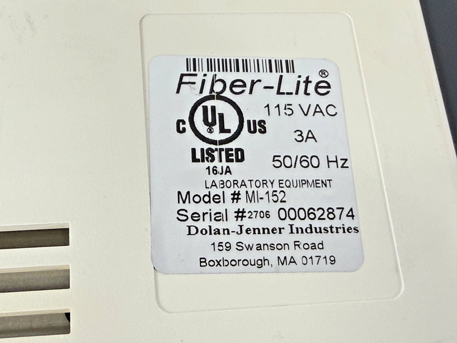 Dolan Jenner Fiber Lite MI 152 High Intensity Illuminator Powers On4
