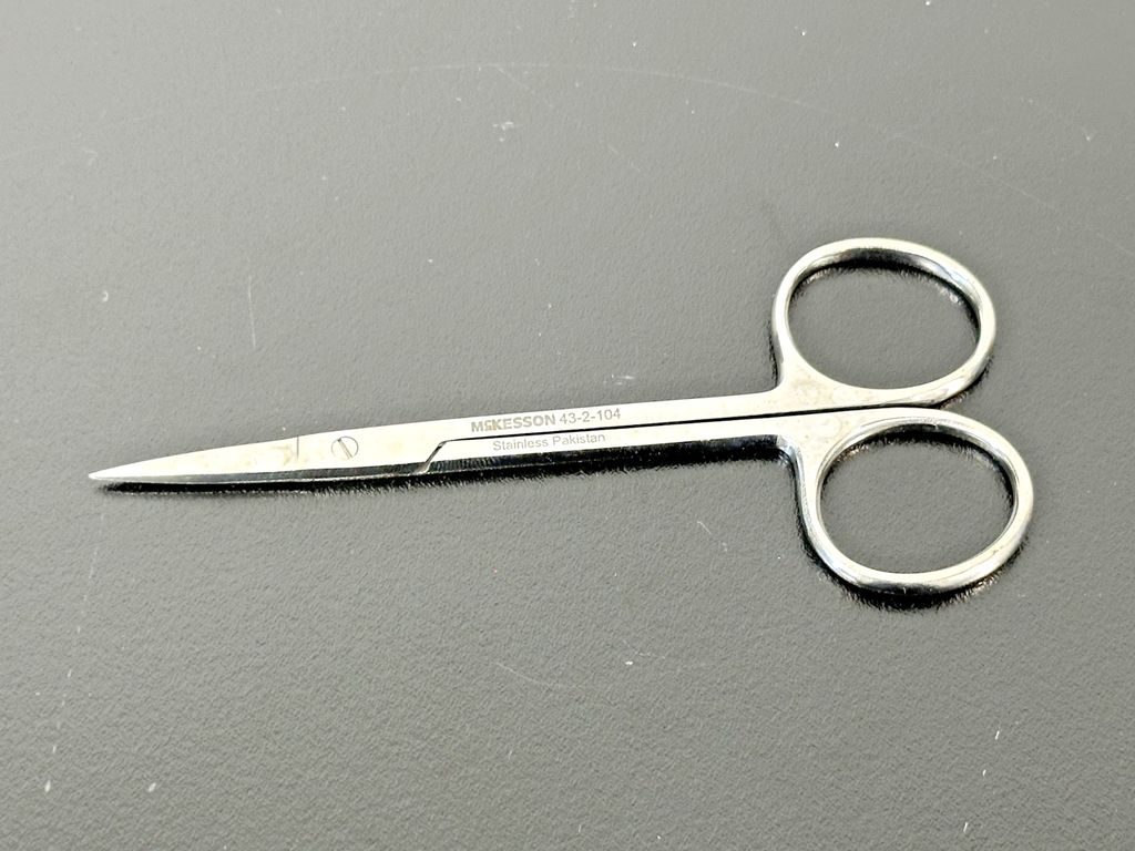 McKesson 43 2 104 Straight Iris Scissors 4.5in Stainless Steel0