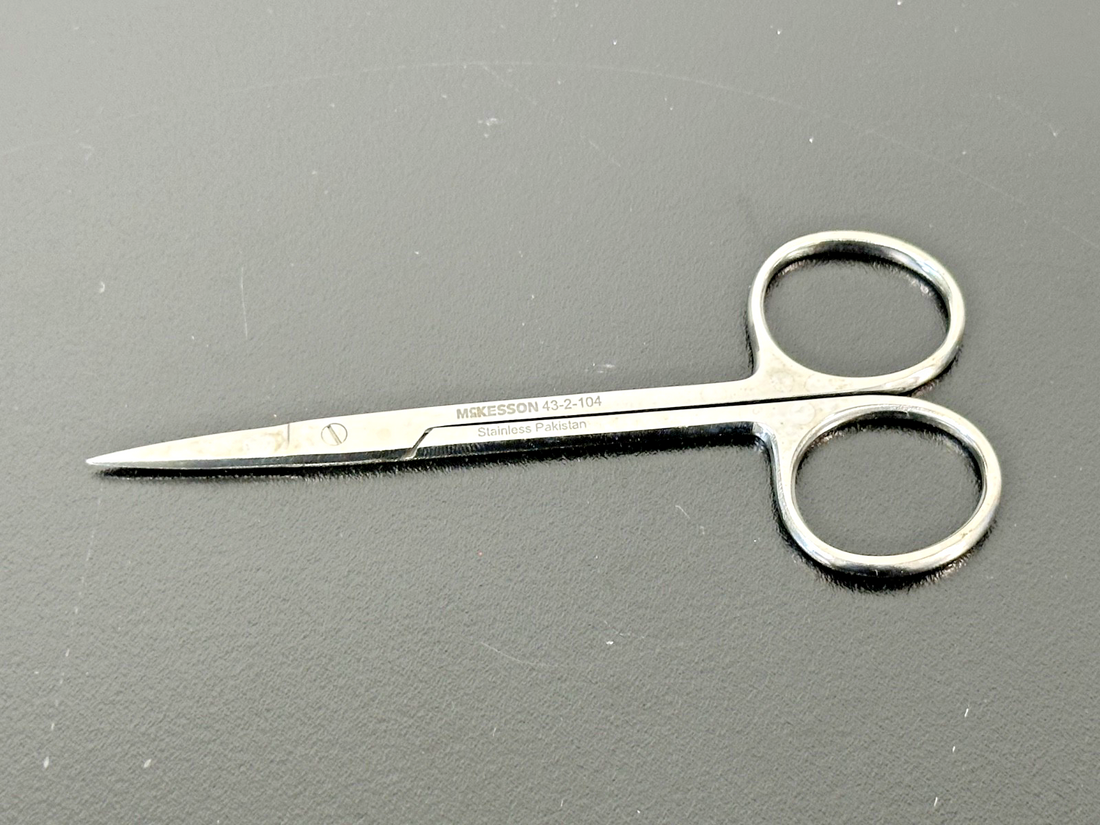 McKesson 43 2 104 Straight Iris Scissors 4.5in Stainless Steel0