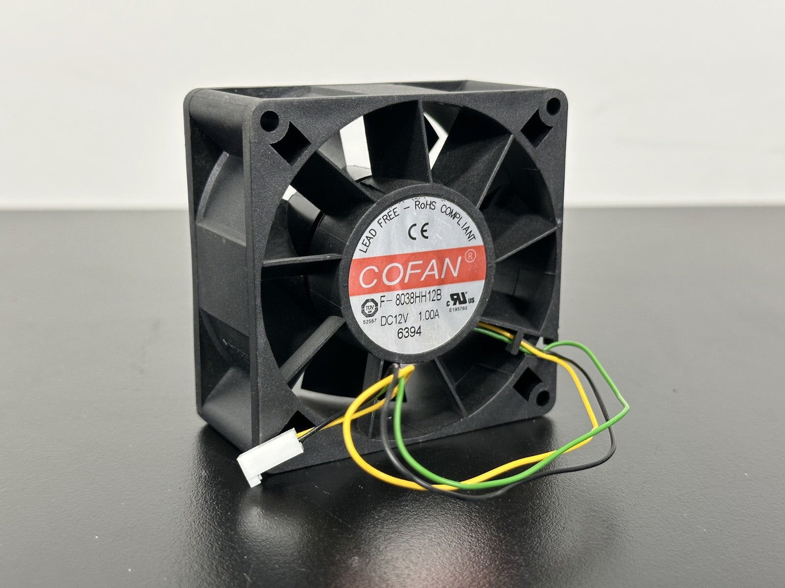 COFAN F 8038HH12B 12V DC 1.00A Brushless Cooling Fan 3 Wire0