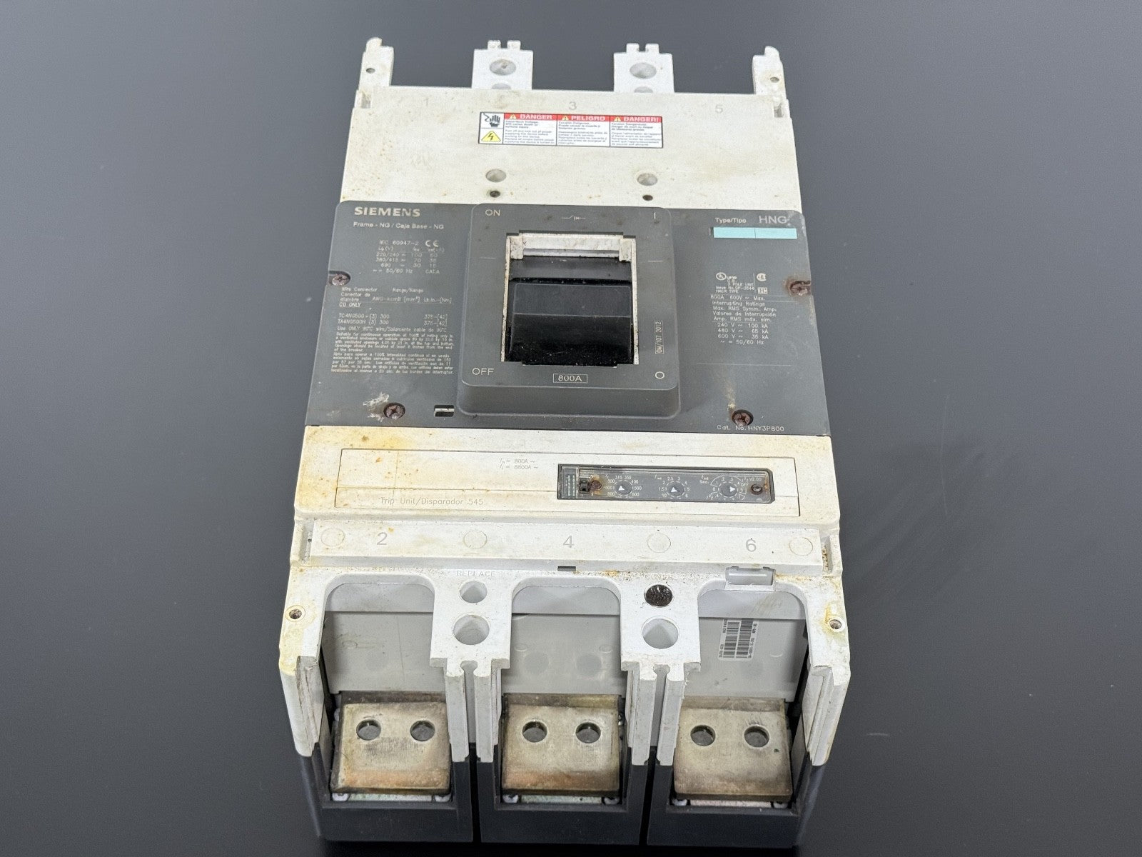 Siemens HNG 800A Circuit Breaker w/ Trip Unit 545 NG Frame MCCB0