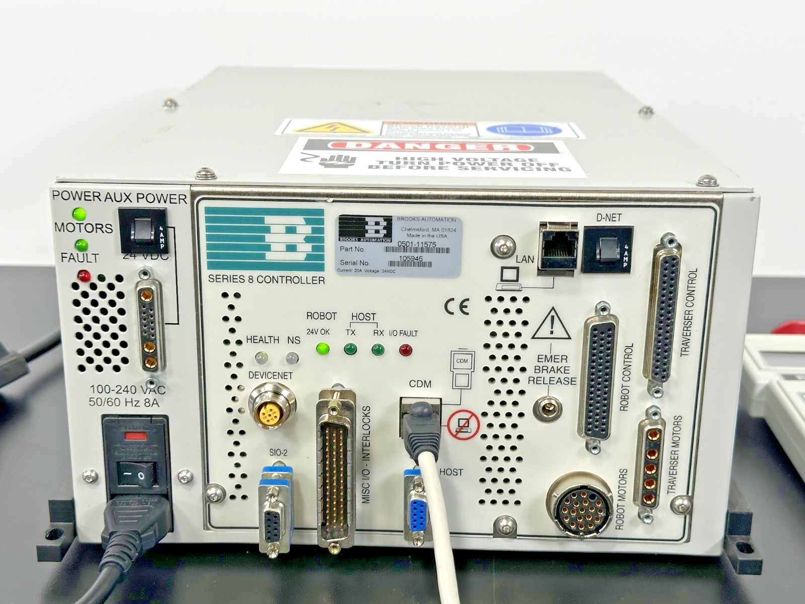 Brooks Automation Series 8 Robot Controller 0501 1575 w/ Teach Pendant Powers On1