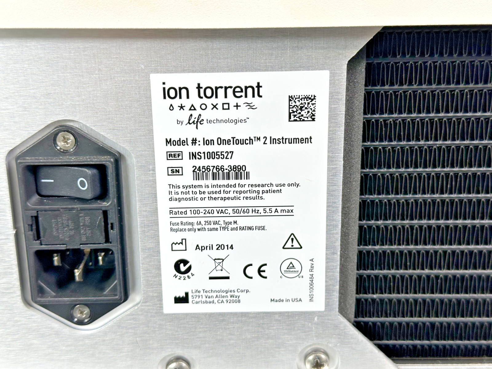Life Technologies Ion Torrent Ion OneTouch 2 + ES System INS10055276