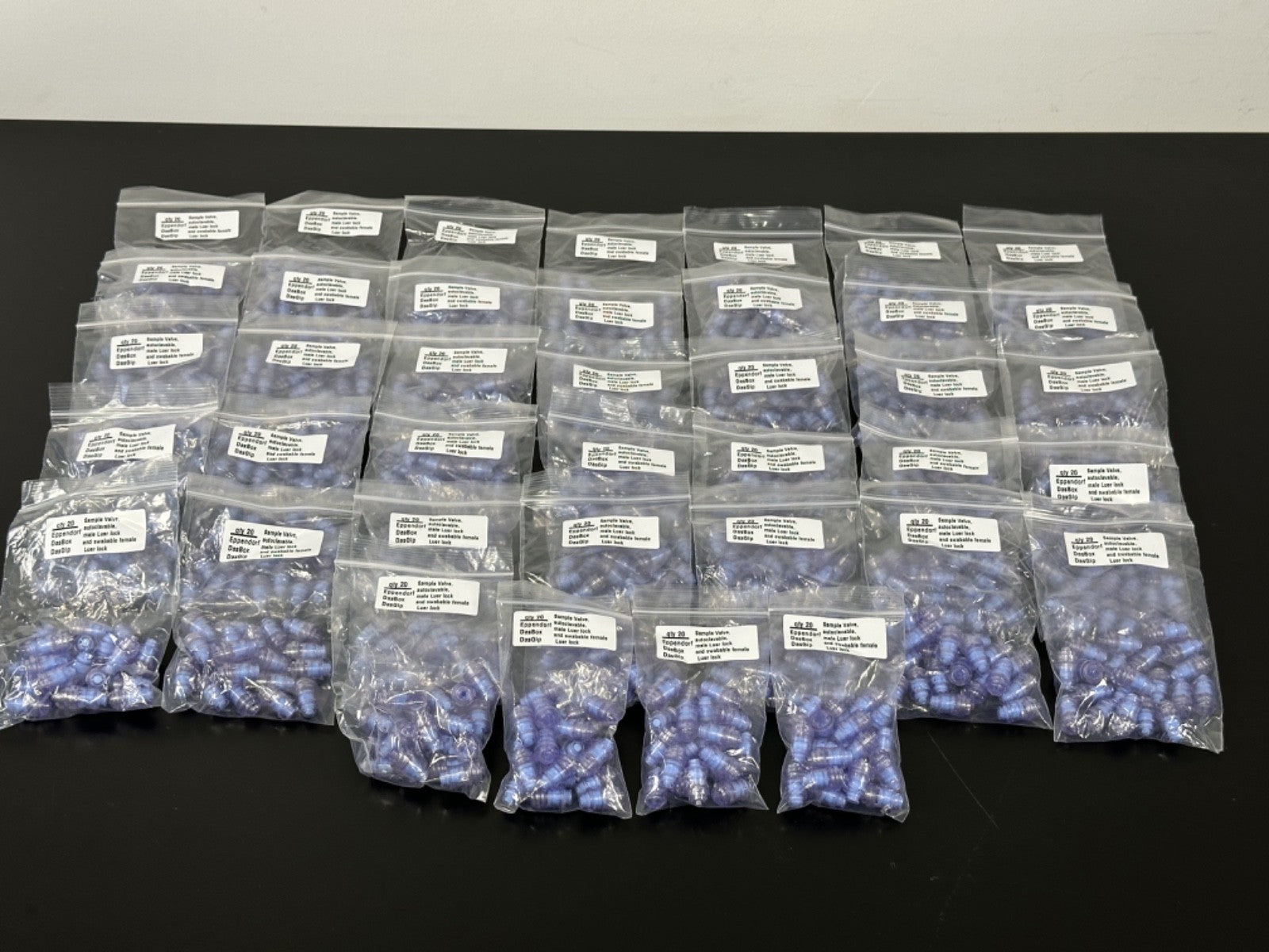 Eppendorf DasBox DasGip Sample Valve Lot of 39 Bags Qty 20 Each Luer Lock0