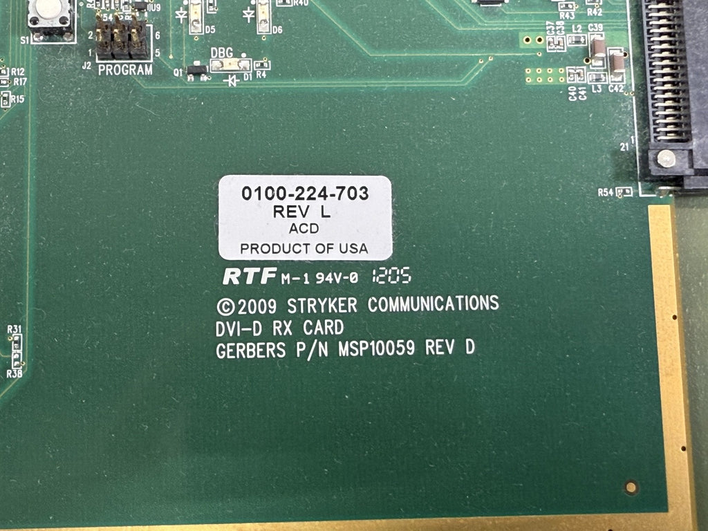 STRYKER COMMUNICATIONS DVI D RX CARD2