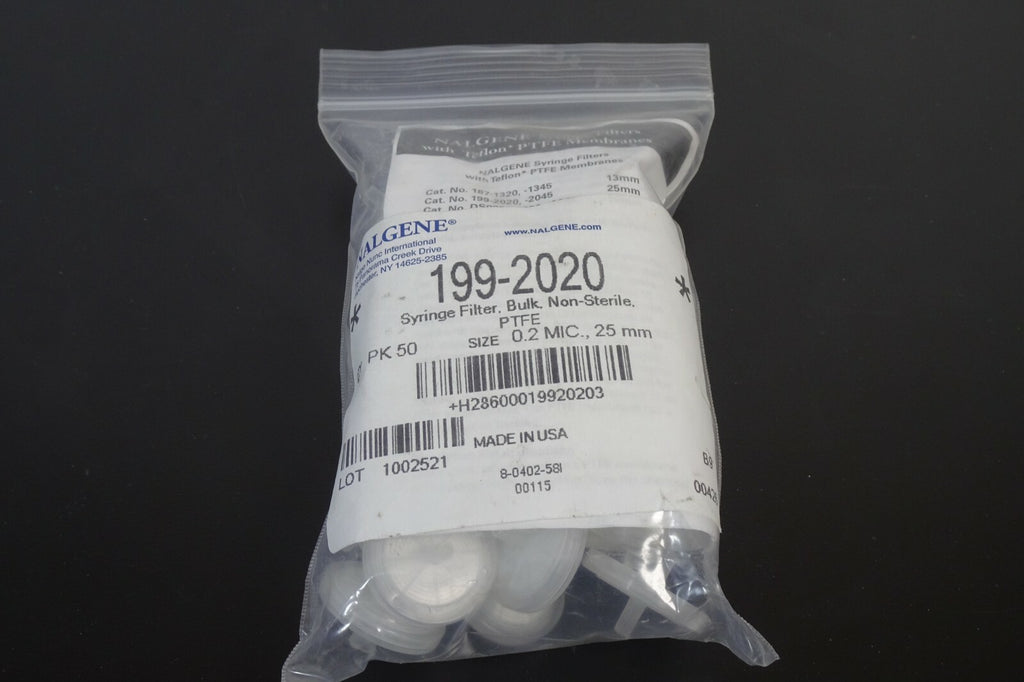 Nalgene 199 2020 Filter PTFE 0.2 Micron 25 mm Pack of 500