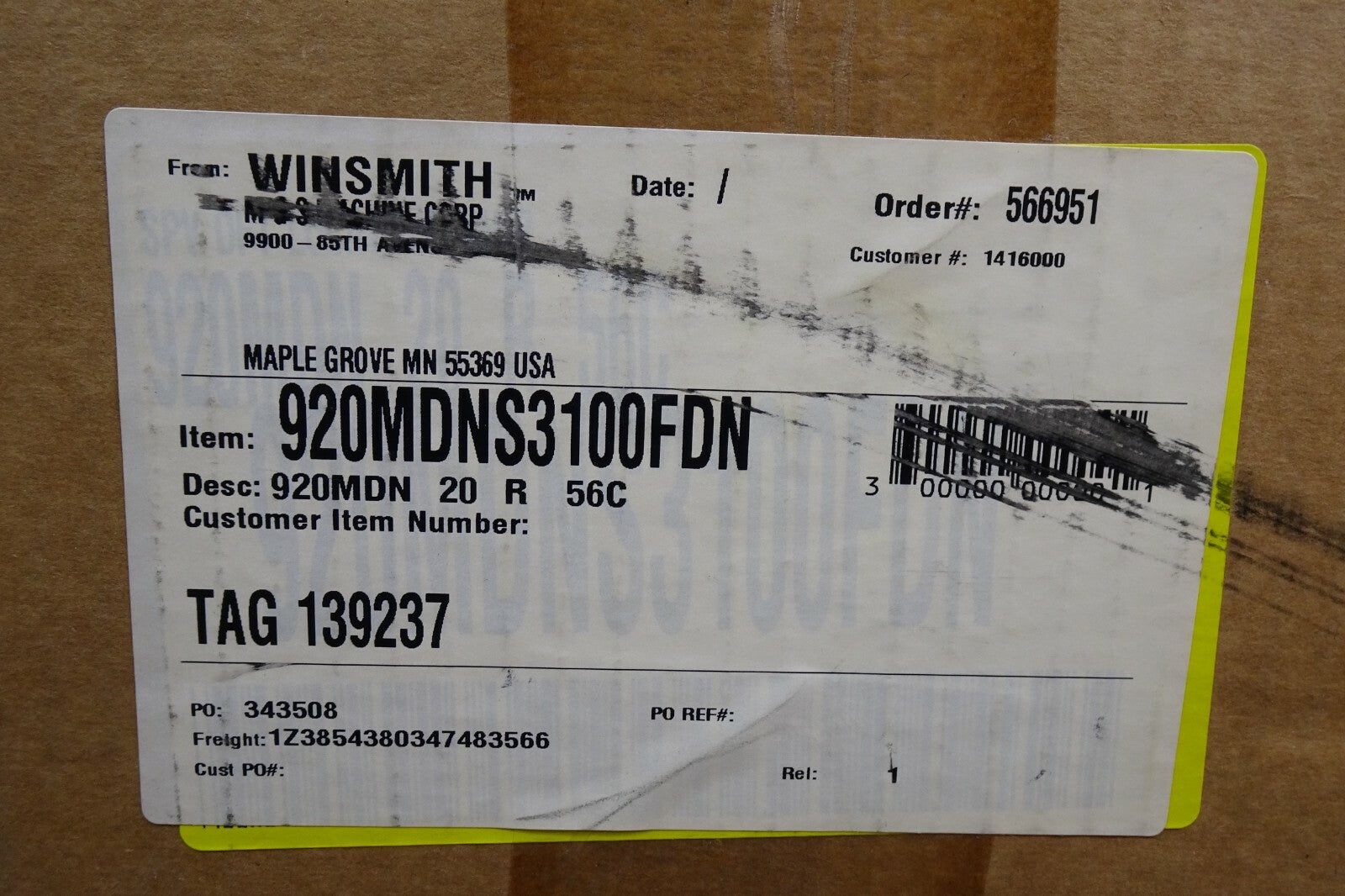 Winsmith Speed Reducer D90 Type SE 926DB 7.5L4