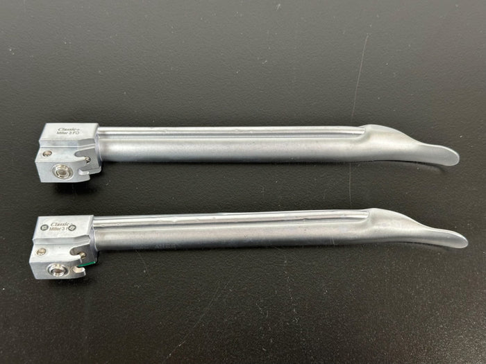 Welch Allyn Classic+ Miller 3 FO Fiber Optic Laryngoscope Blades Lot of 2
