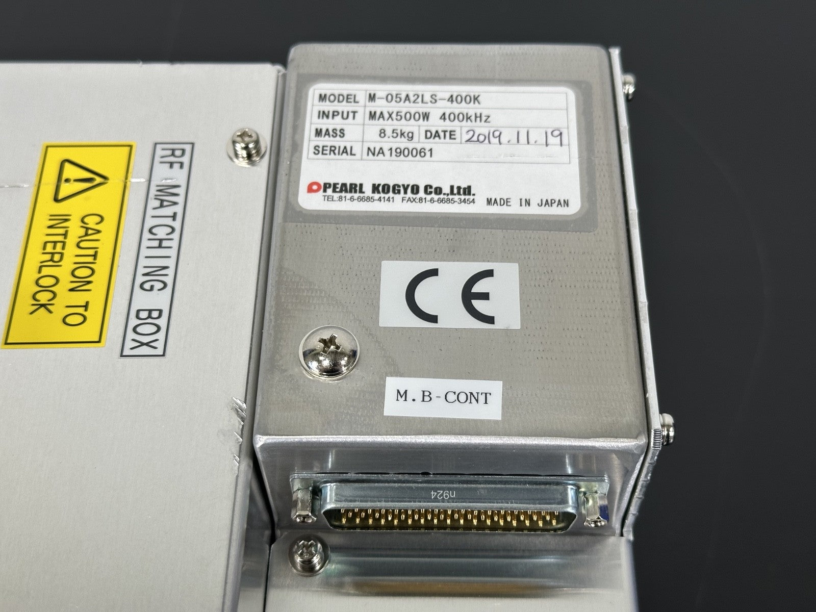Pearl Kogyo M 05A2LS 400K 400kHz RF Matching Box Network 500W1