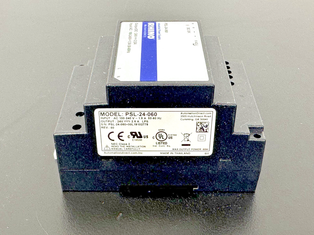 RHINO PSL 24 060 24VDC 2.5A DIN Rail Industrial Power Supply2