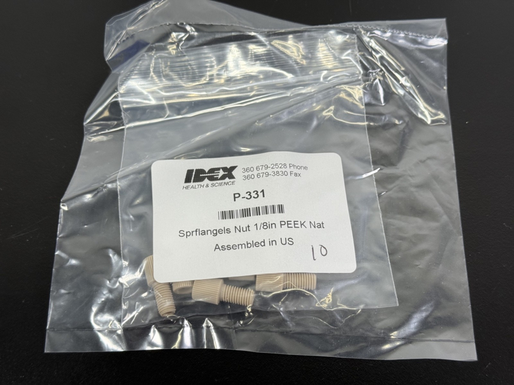 IDEXX Health & Science P 331 Superflangeless Nut 1/8" PEEK – Qty 100