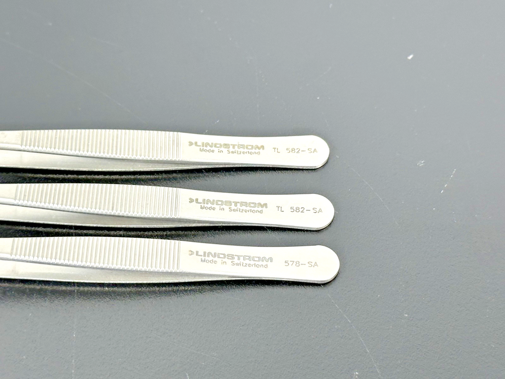 Lot of 3 Lindstrom Precision Tweezers TL582 SA 578 SA3