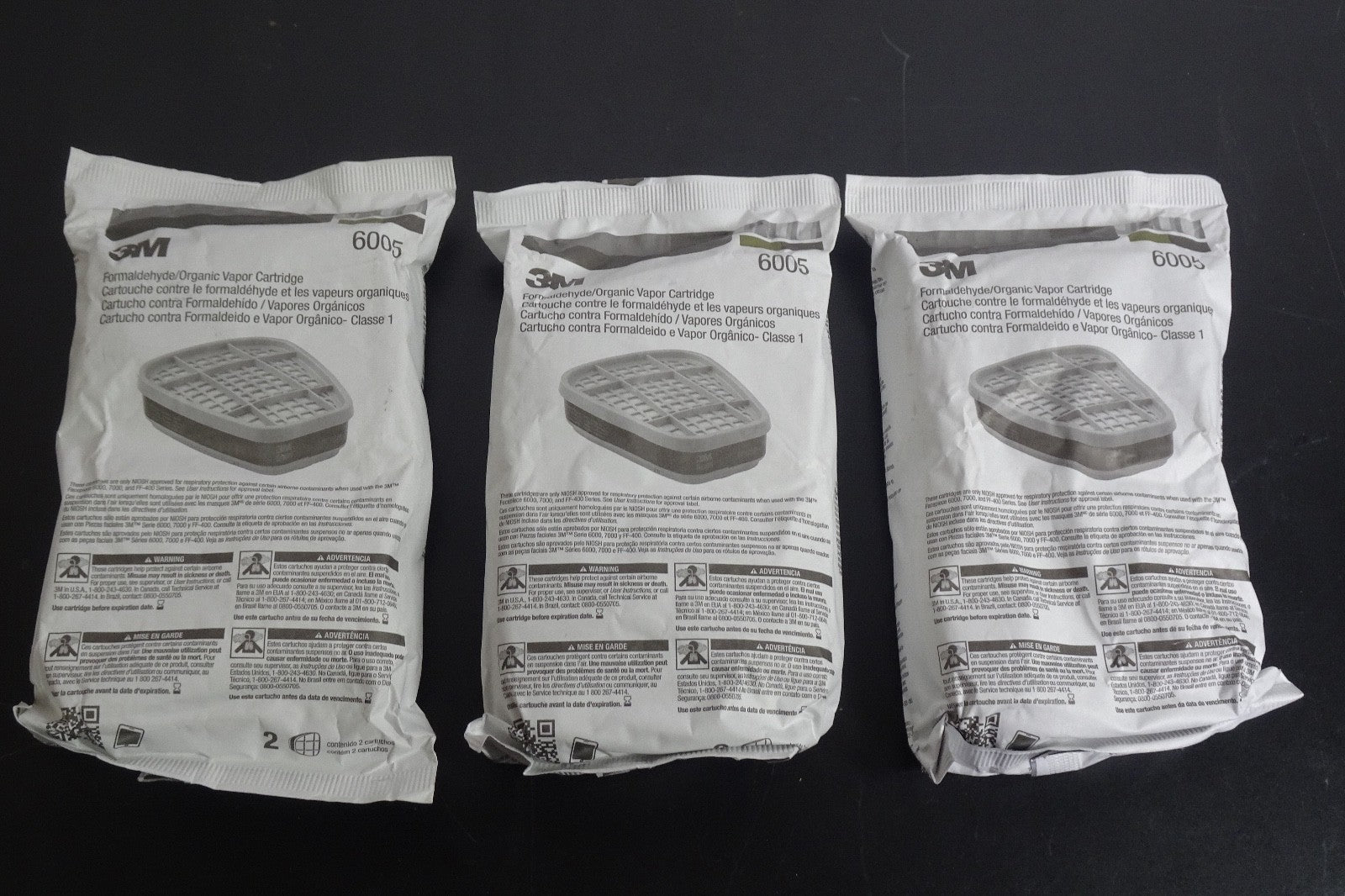 Lot x3) 3M 6005Vapor Cartridge Package0