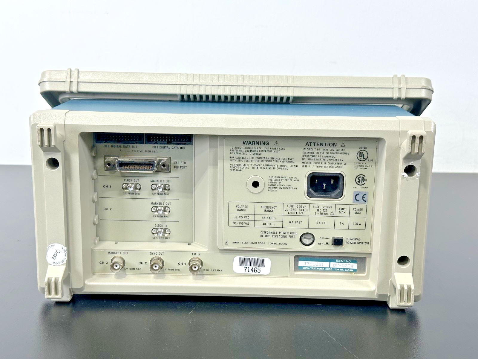 Sony Tektronix AWG2021 Arbitrary Waveform Generator Opt 02 03/04 Working3
